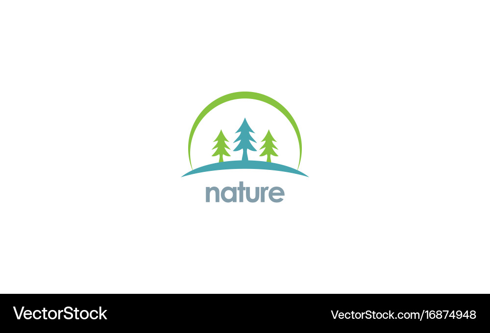 Pine tree landscape nature logo Royalty Free Vector Image