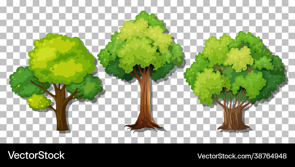 Set different trees on transparent background Set different trees on transparent background vector image