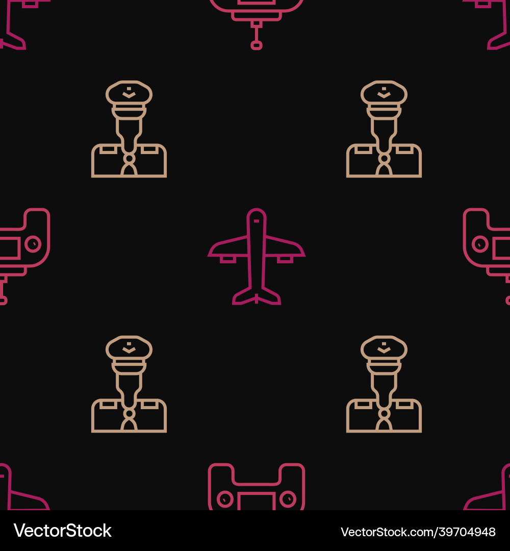 Set line drone remote control pilot and plane Vector Image
