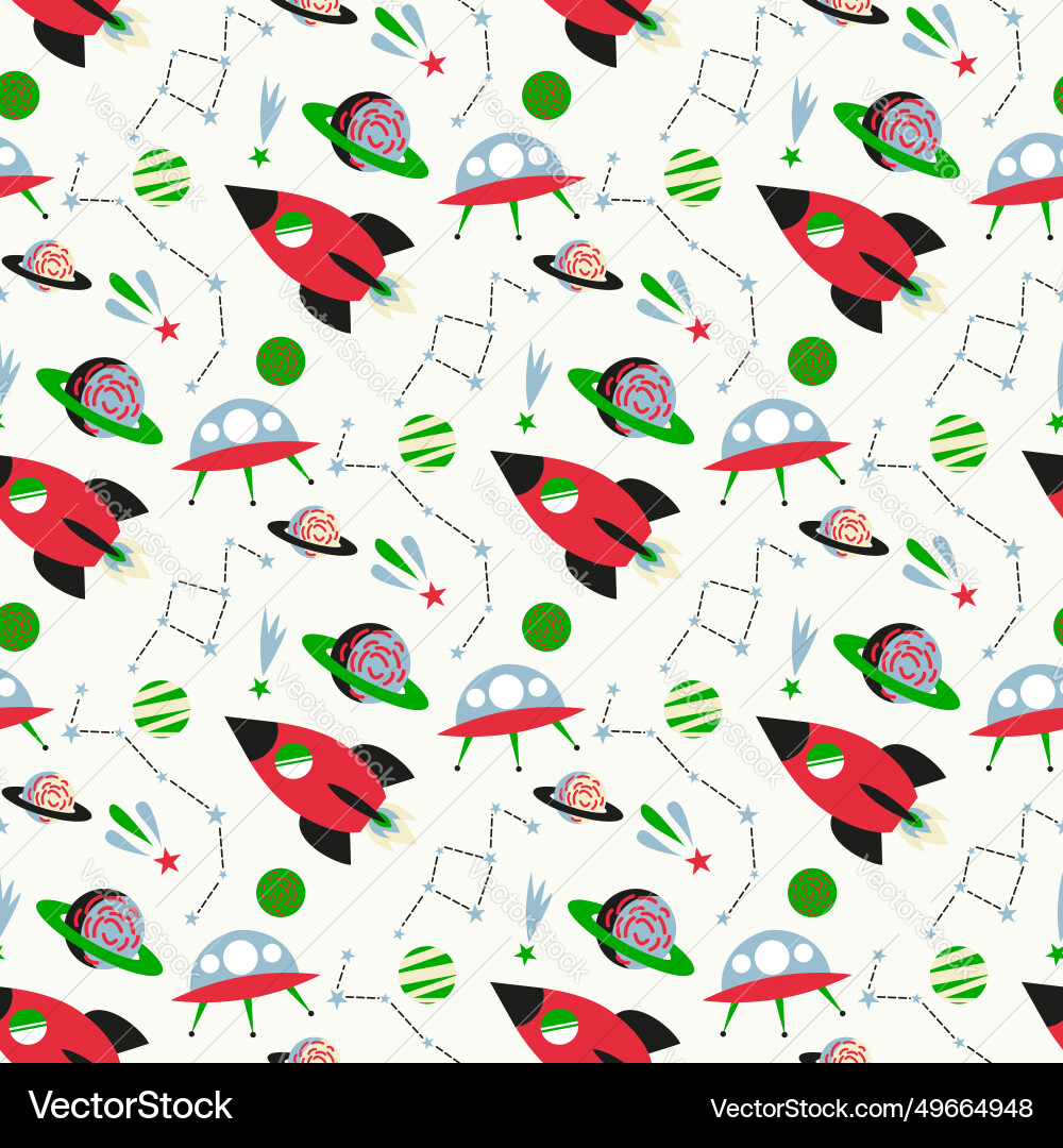 Space seamless pattern background Vector Image