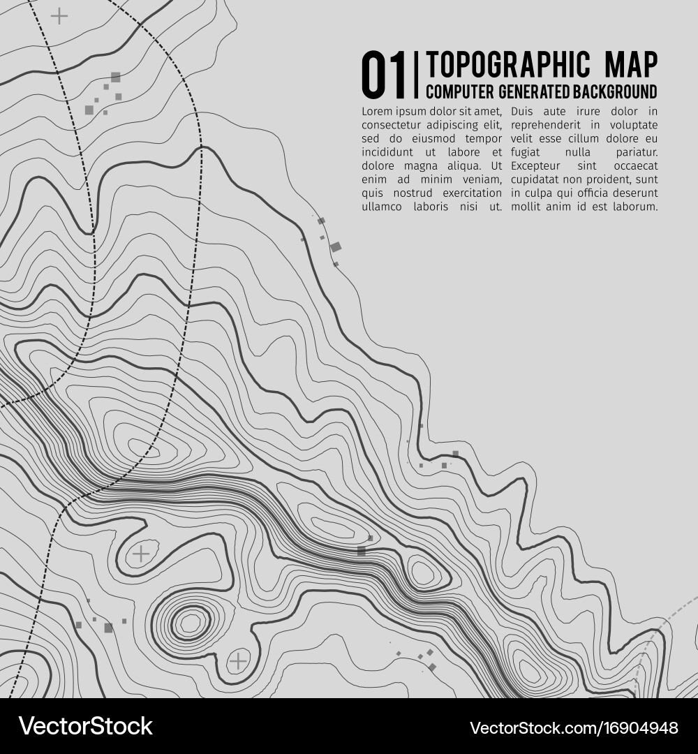 Topographic map background with space for copy vector image
