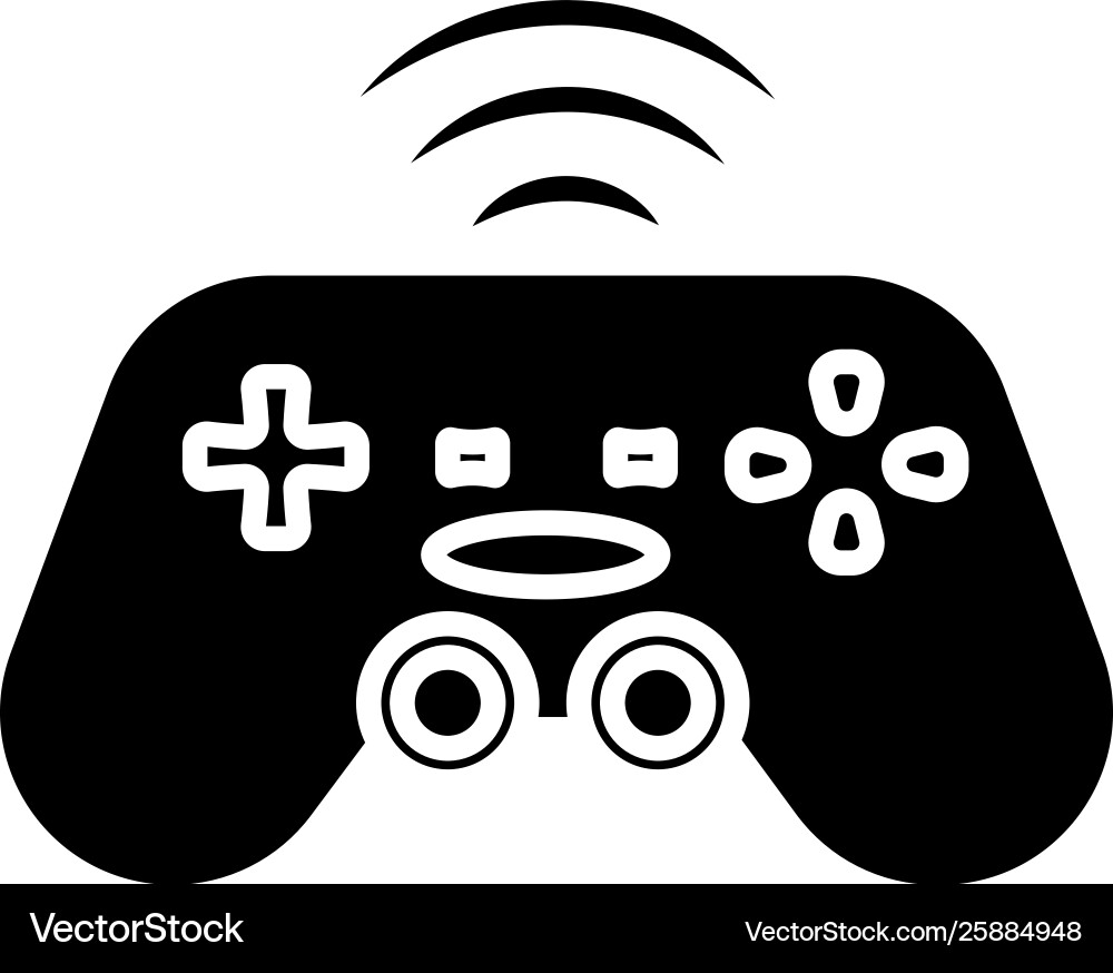 Wireless joystick game controller symbol icon Wireless joystick game controller symbol icon vector image