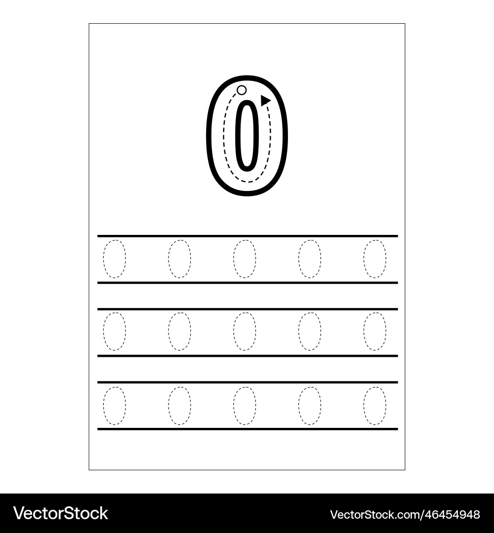 Writing numbers practice how vector image