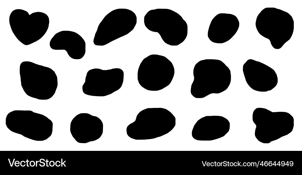 Blob shapes set random blotch inkblot stone Blob shapes set random blotch inkblot stone vector image