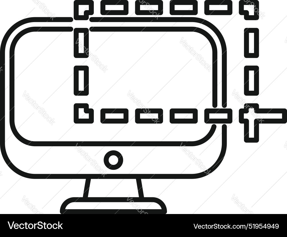 Computer monitor displaying selection tool vector image