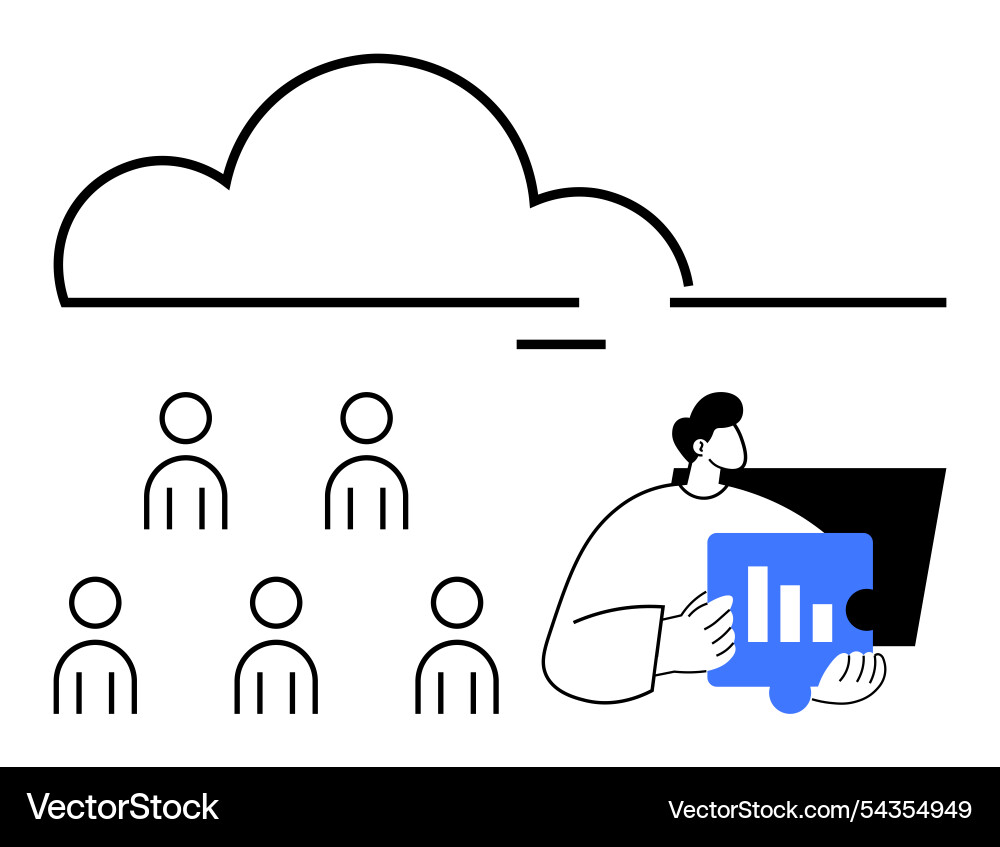 Data analytics in cloud computing with team Data analytics in cloud computing with team vector image
