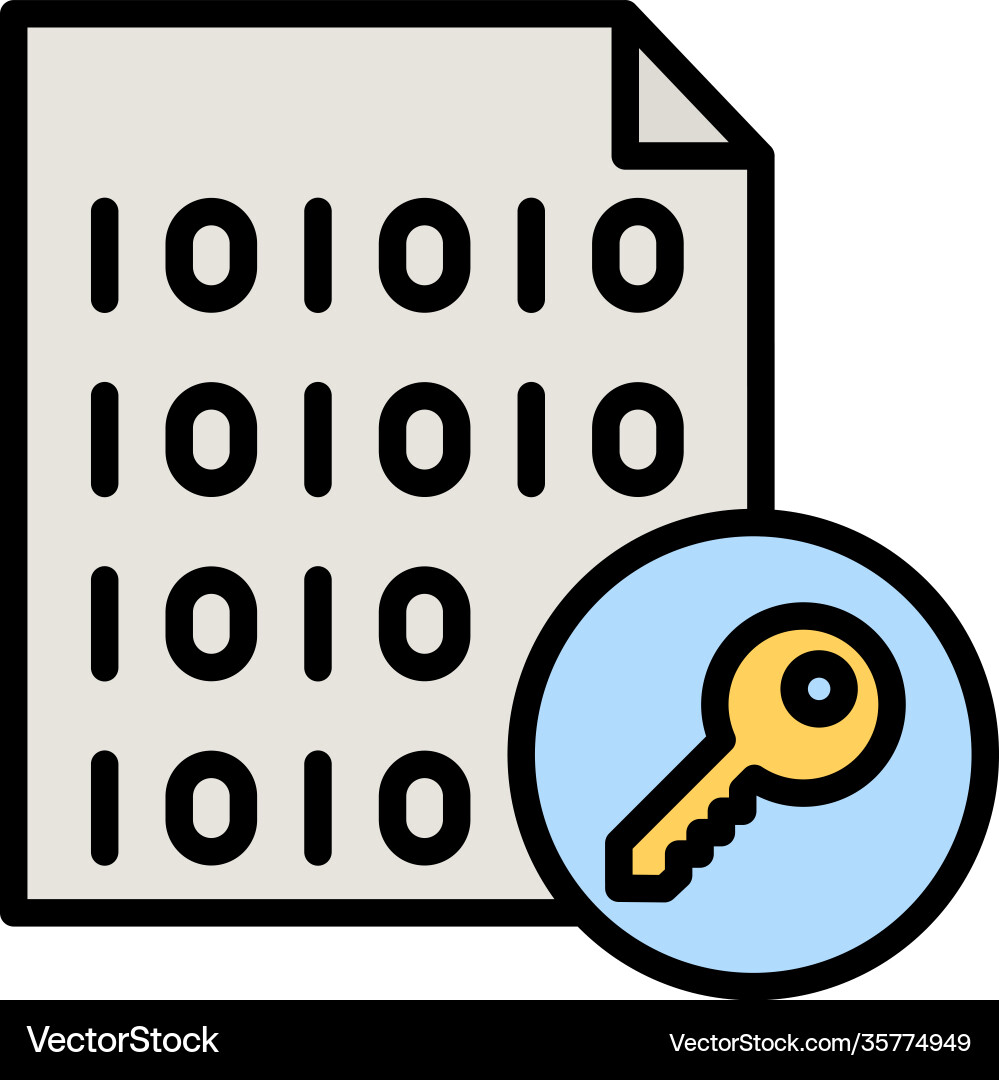 File encryption icon vector image