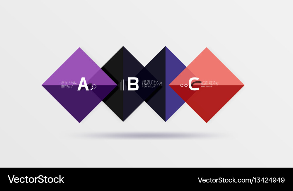 Glossy squares with text abstract geometric Glossy squares with text abstract geometric Vector Image