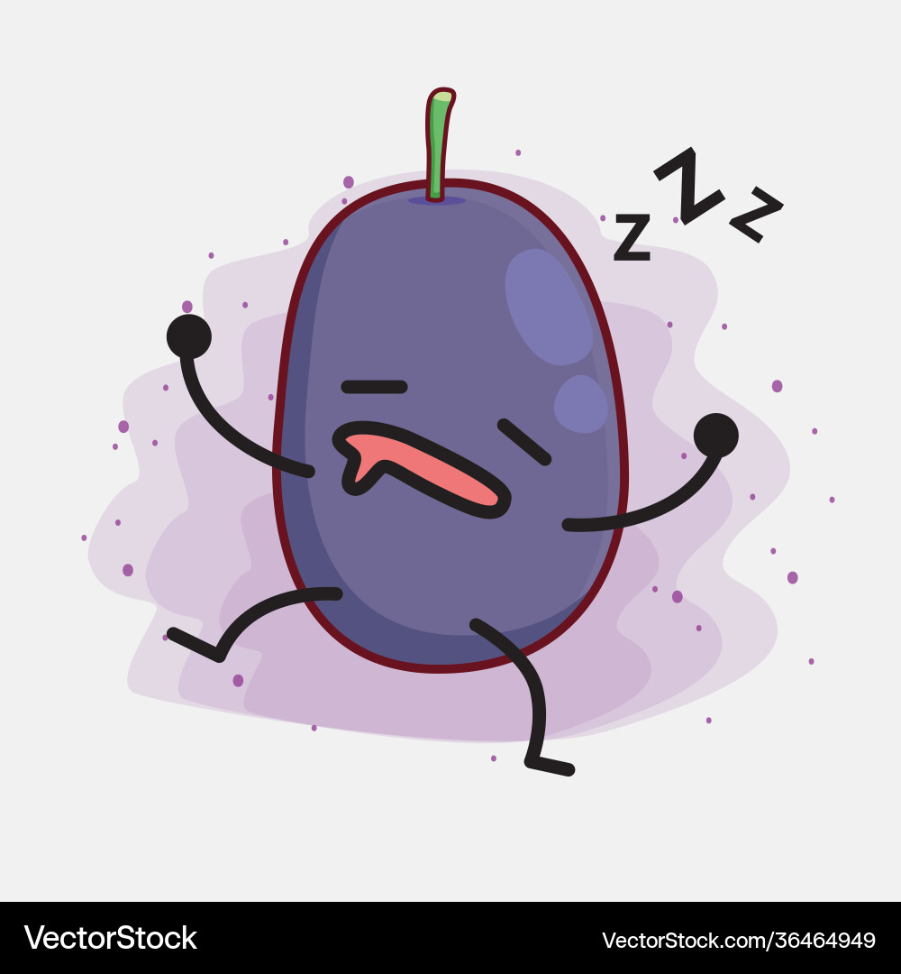 Java plum fruit cute character with simple face vector image