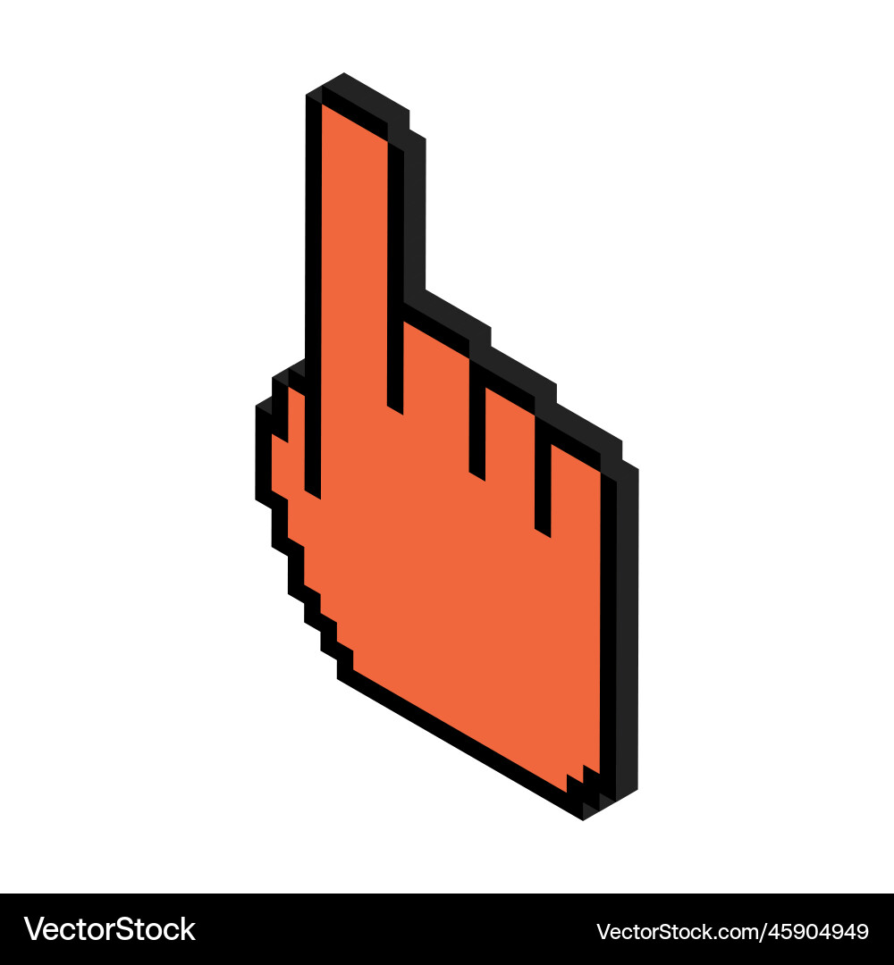 Mouse cursor isometric pixel icon web click Mouse cursor isometric pixel icon web click vector image