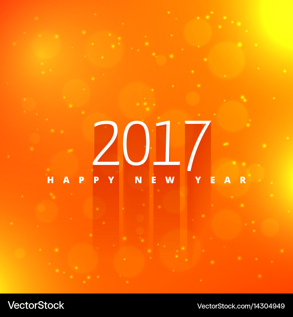 Orange background with 2017 text style effect vector image