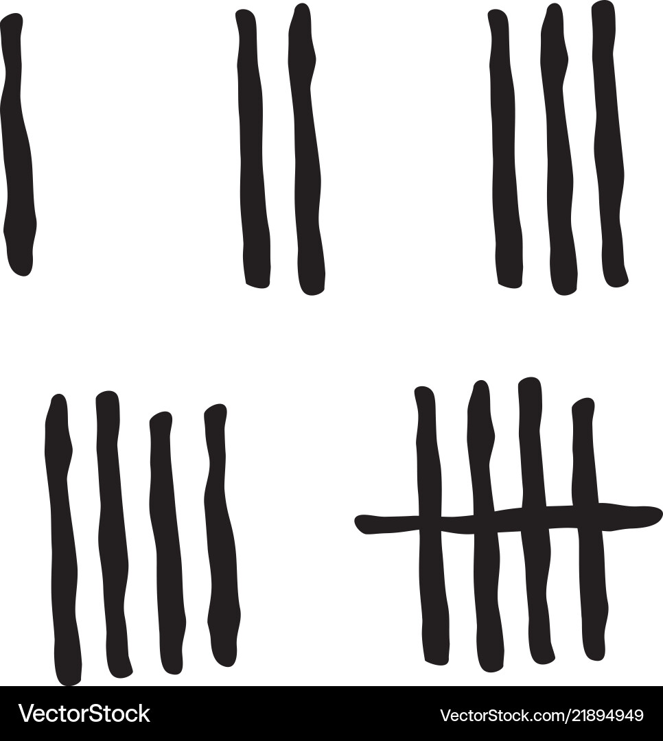 Tally Marks Count - Bar Marks vector image