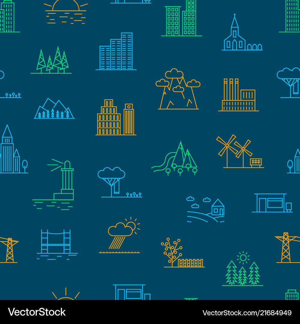 Urban Building Elements Pattern vector image