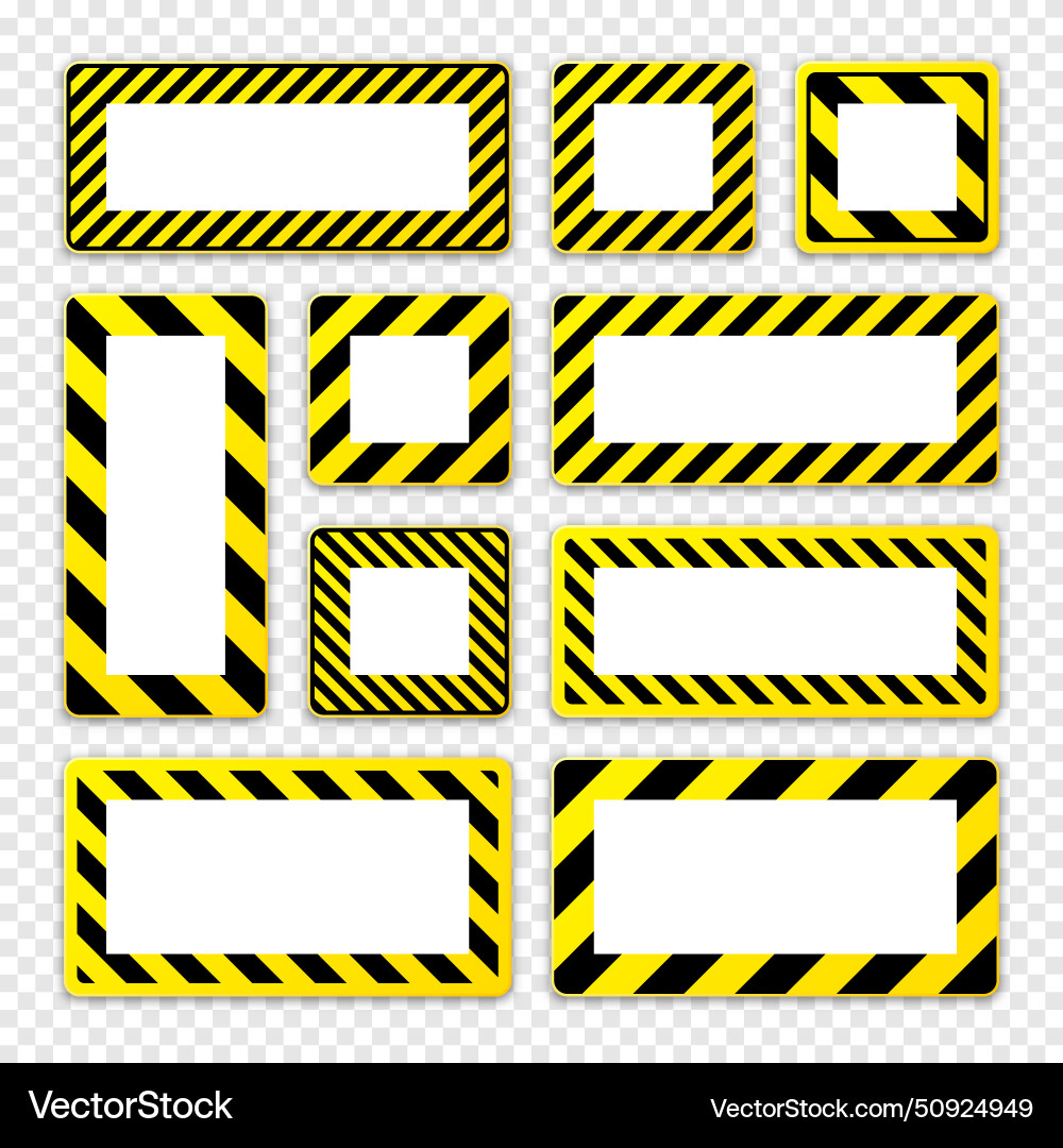 Various blank warning signs with diagonal lines Various blank warning signs with diagonal lines vector image