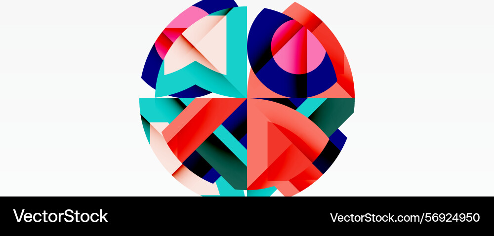 Abstract geometric shapes form circular pattern vector image