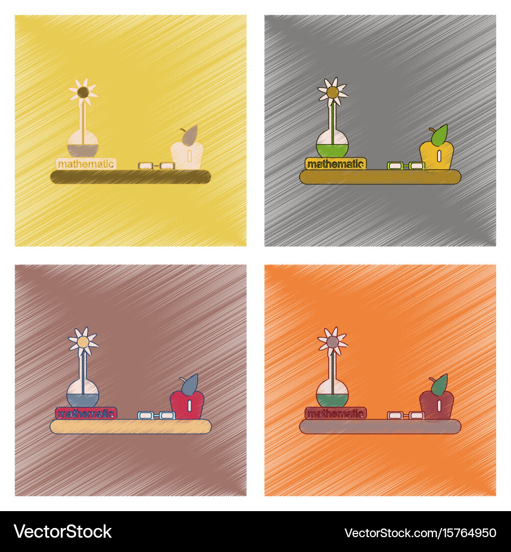 Assembly flat shading style icon math book table vector image
