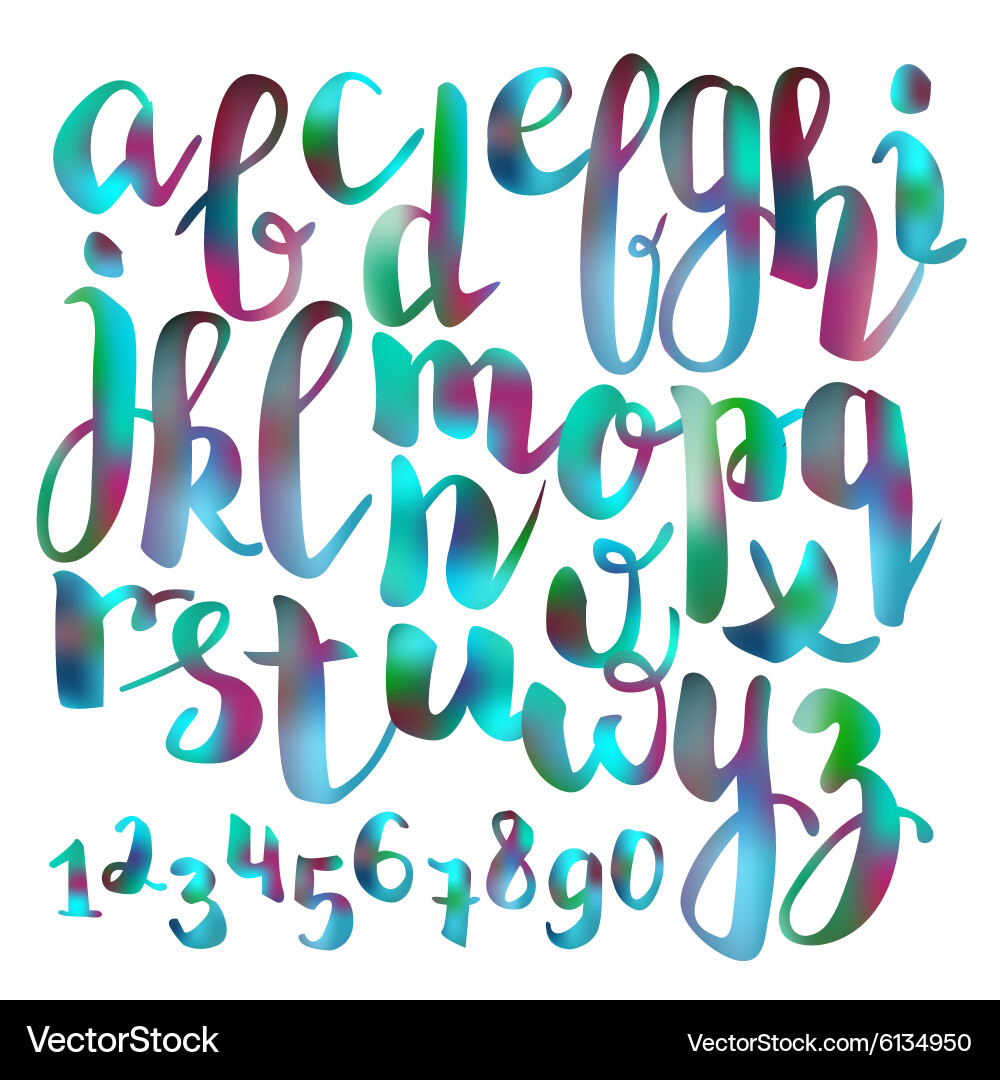 Brush Lettering Script Font Vector Image
