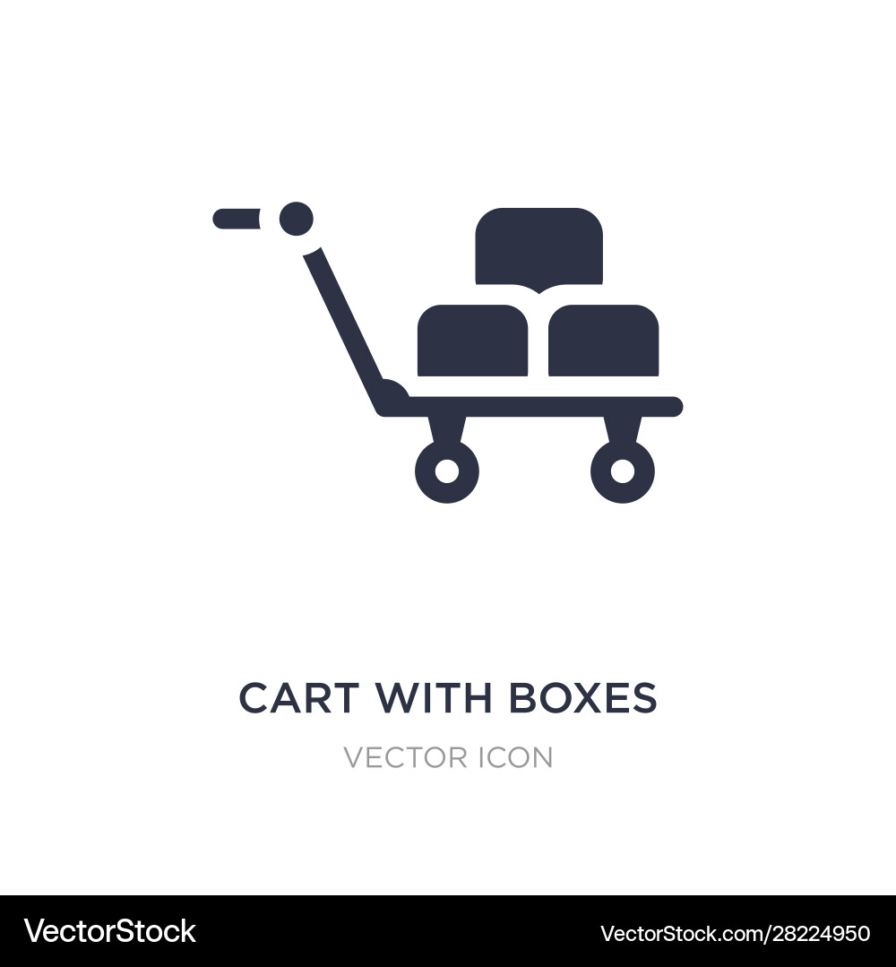 Cart with boxes icon on white background simple Vector Image