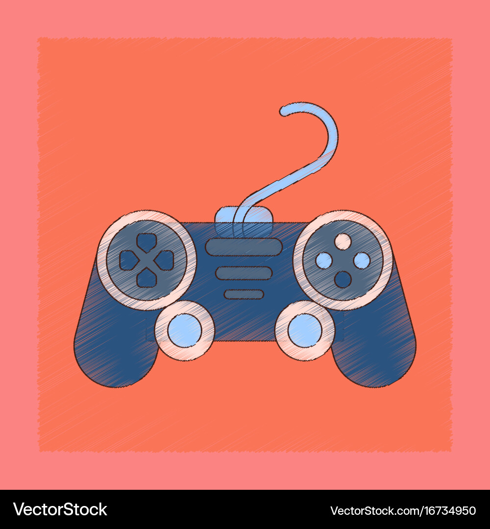Flat shading style icon game joystick vector image