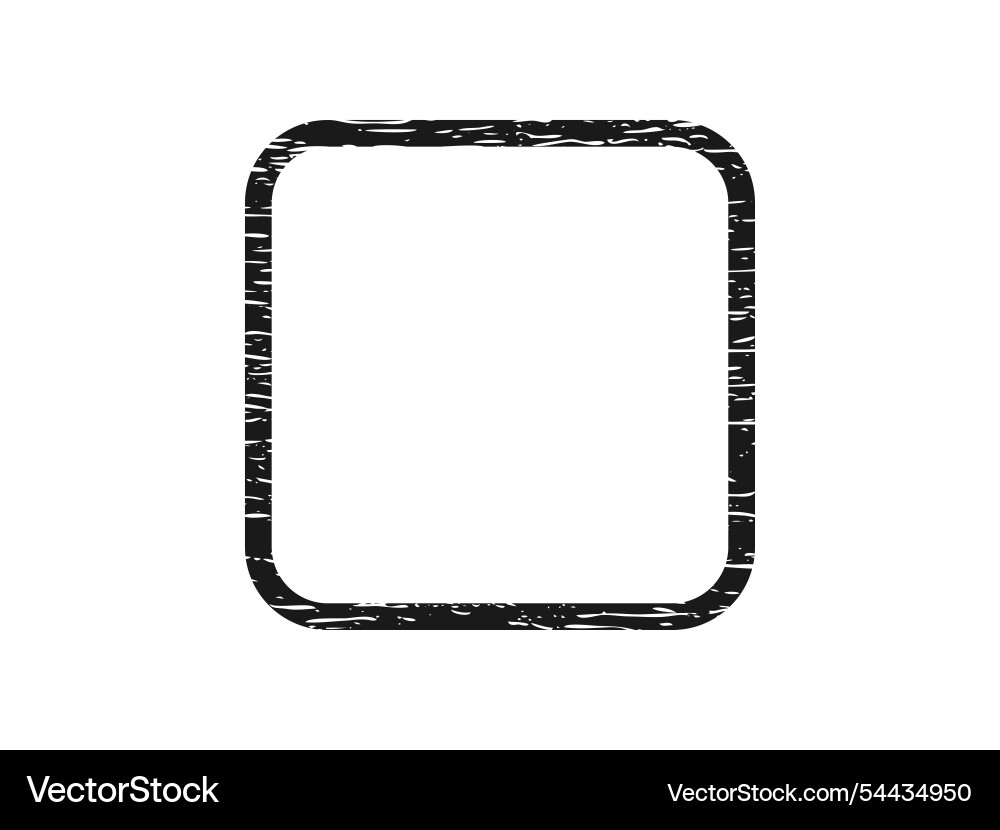 Grunge border in rounded square form vector image