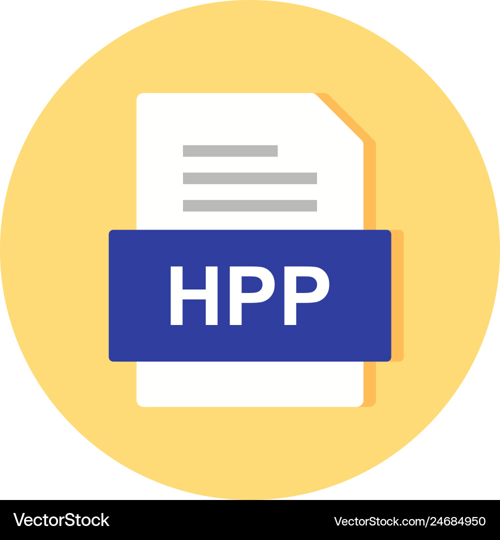 Hpp file document icon vector image