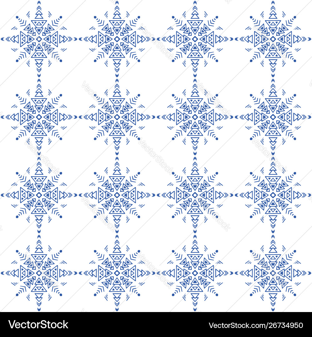 Indigo blue and white seamless geometric pattern Indigo blue and white seamless geometric pattern Vector Image