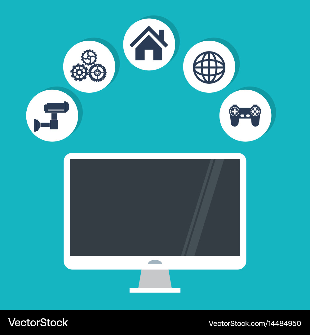 Internet things computer security world game work vector image