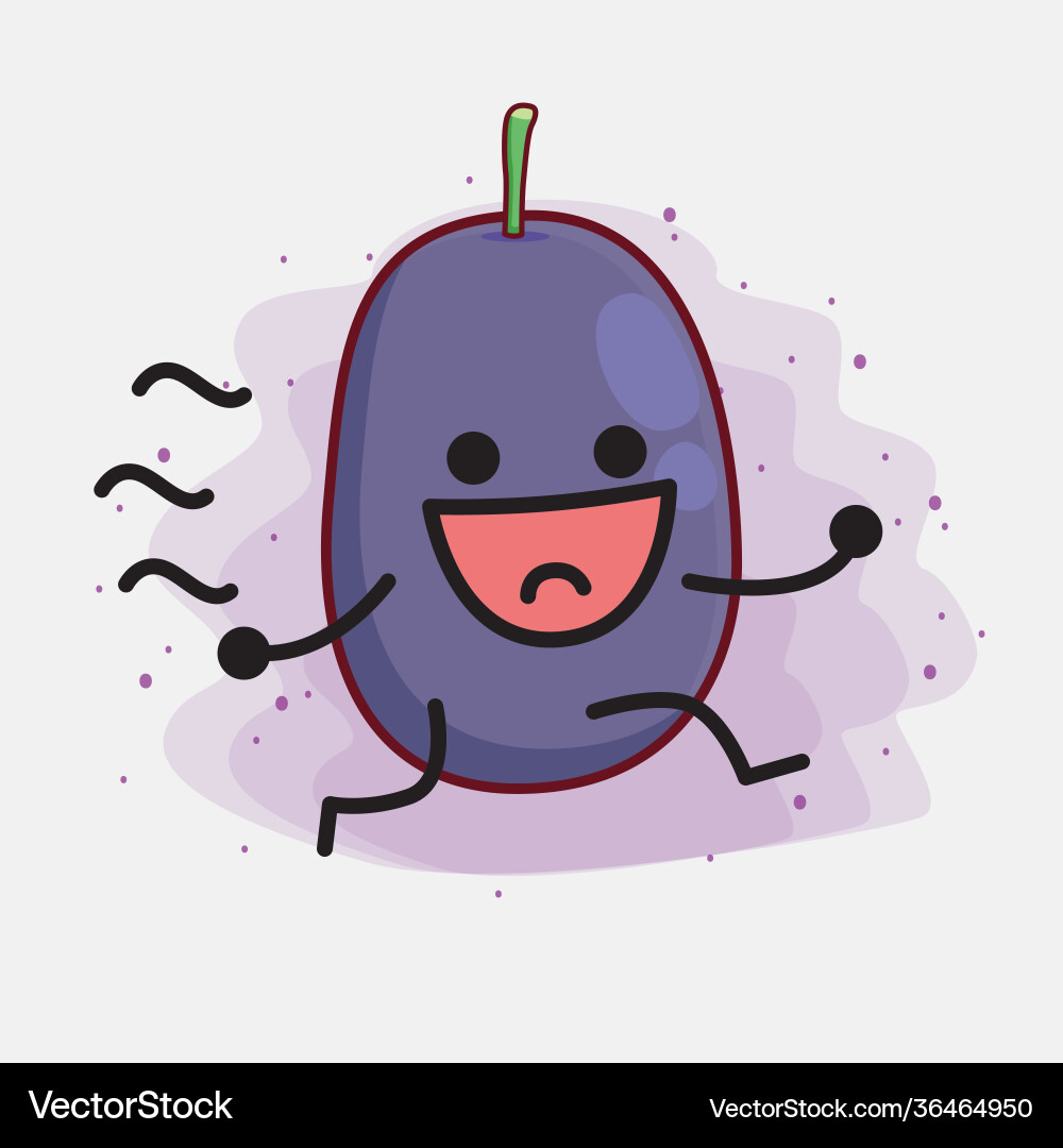 Java plum fruit cute character with simple face Vector Image