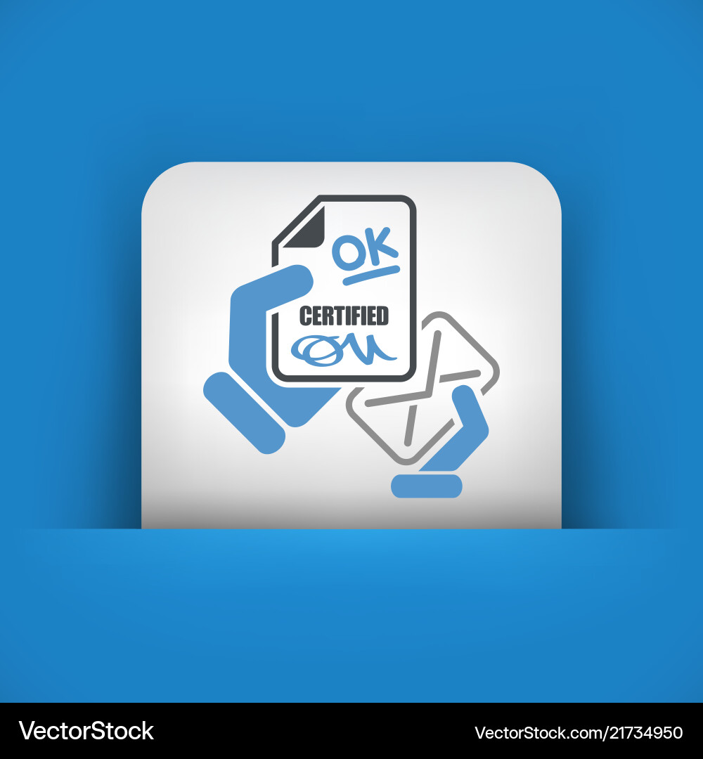 Mail with certification document vector image