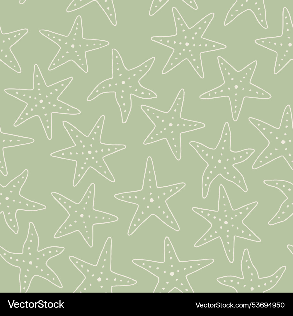 Outline starfish seamless pattern for print Outline starfish seamless pattern for print vector image