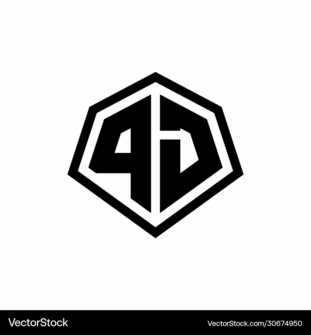 Pj monogram logo with hexagon shape and line Pj monogram logo with hexagon shape and line Vector Image