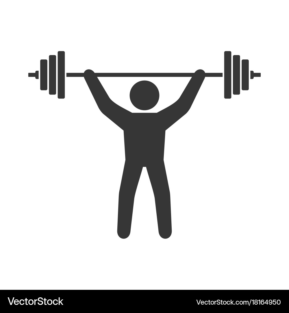 Powerlifting Icon - Man with Barbell Vector Image