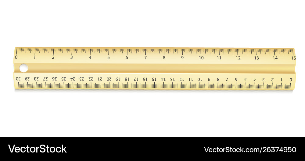 Realistic line ruler 3d scale tool Realistic line ruler 3d scale tool vector image