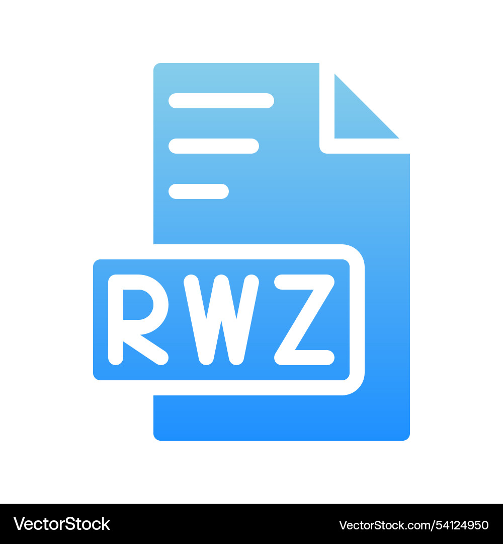 Rwz format icons symbol document files type can Vector Image