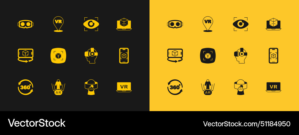 Set 3d modeling augmented reality ar virtual Vector Image