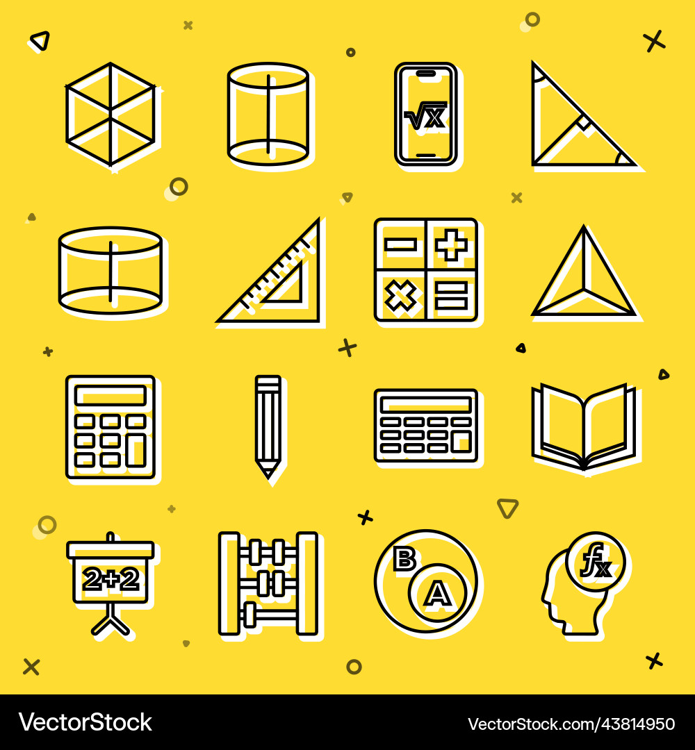 Set line function mathematical symbol open book Vector Image