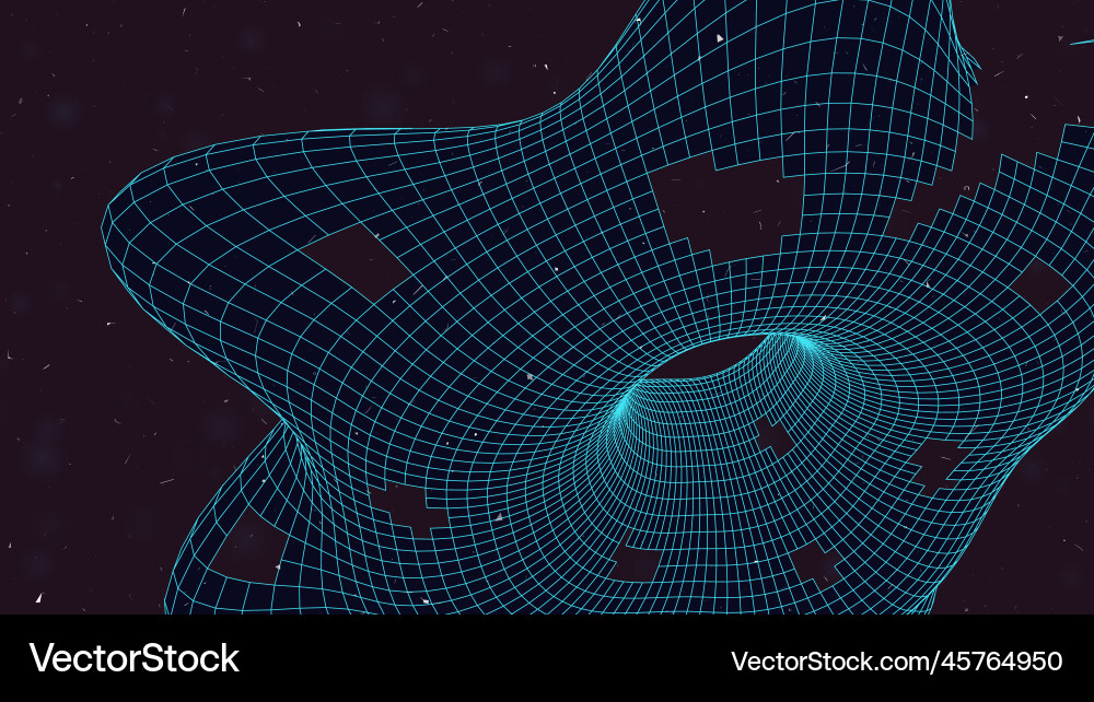 Wireframe 3d structure with missing peaces dark Wireframe 3d structure with missing peaces dark Vector Image
