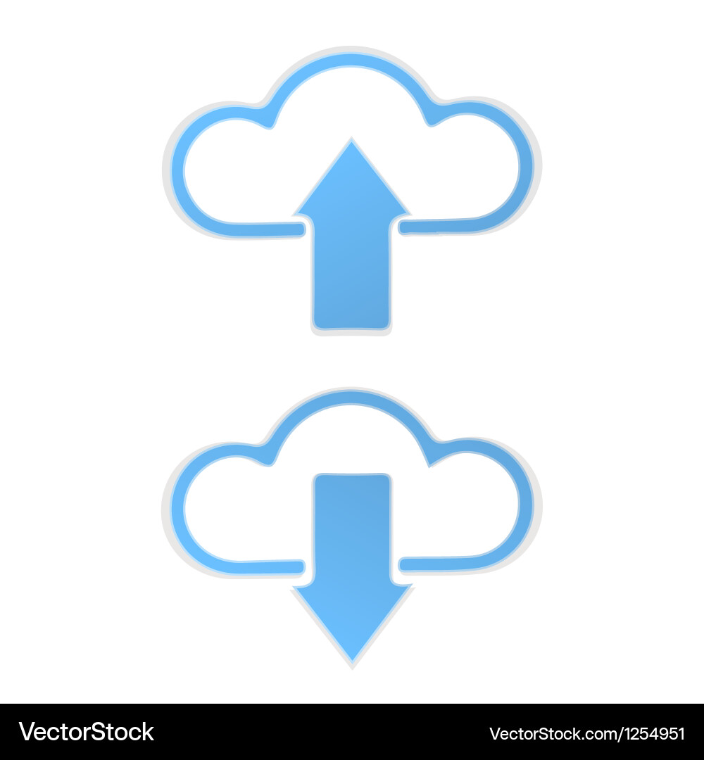 Cloud Data Upload Icon Set vector image