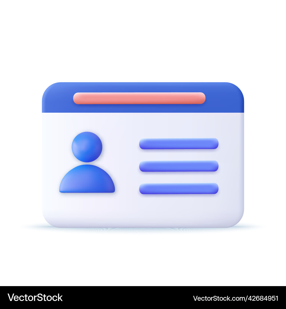 Driver license id card Driver license id card vector image