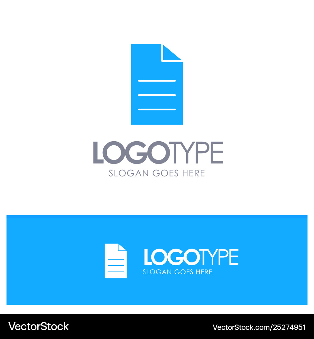 File data user interface blue solid logo Vector Image