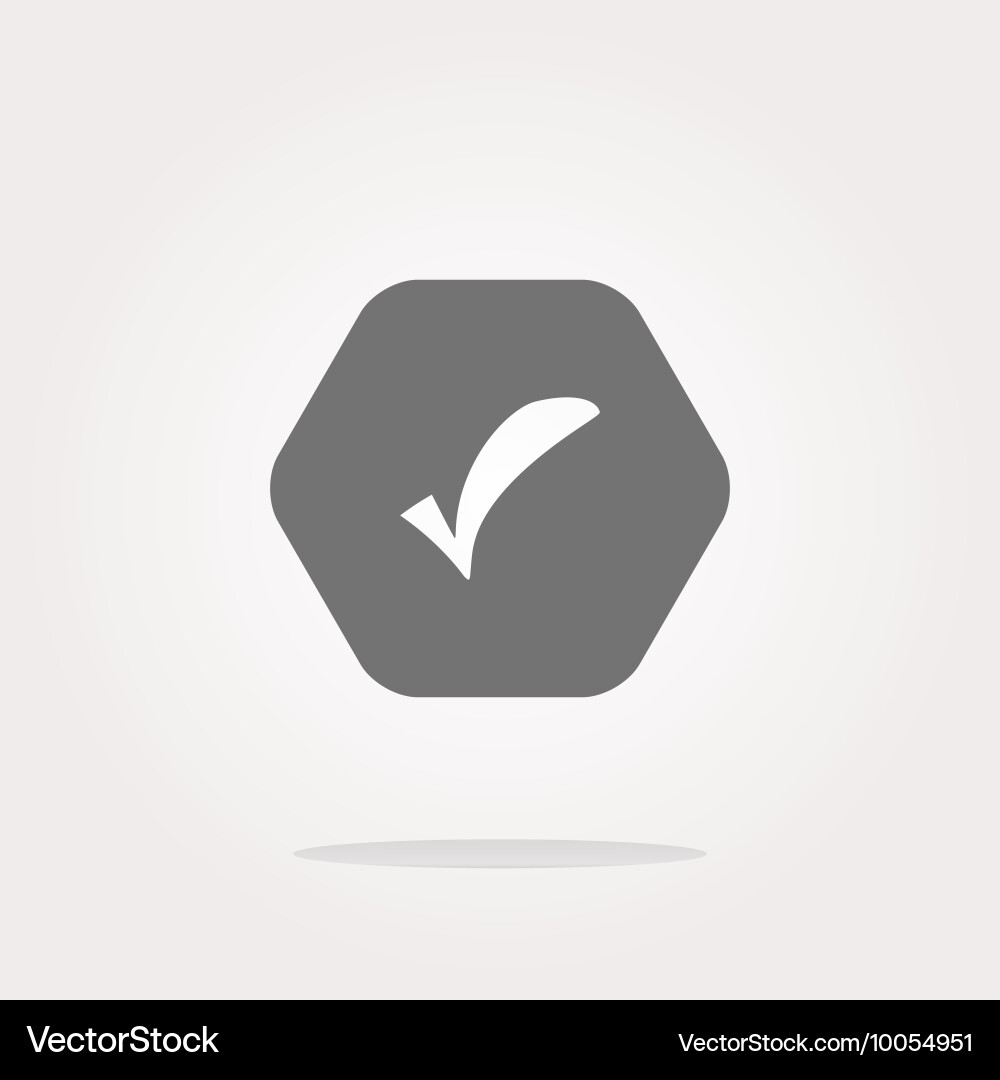 Glossy web button with check mark sign icon vector image