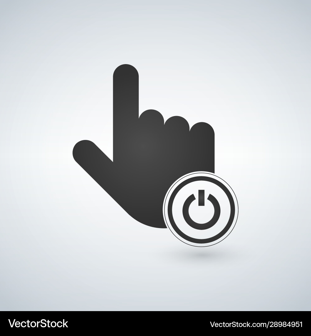 Hand Maus Cursor Pointer mit Einschalten der Leistung Hand Maus Cursor Pointer mit Einschalten der Leistung vektorbild
