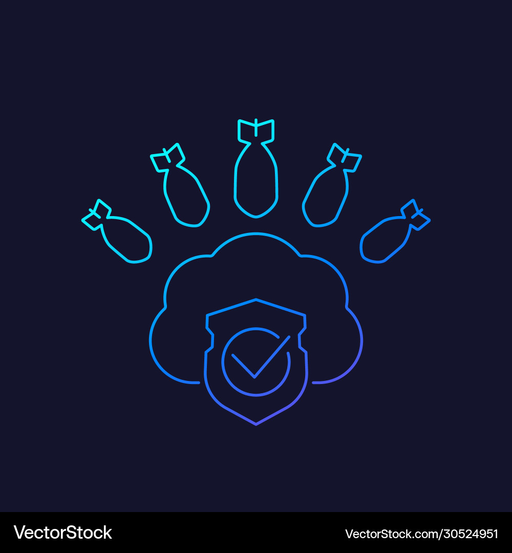 Hosting under ddos attack linear icon vector image