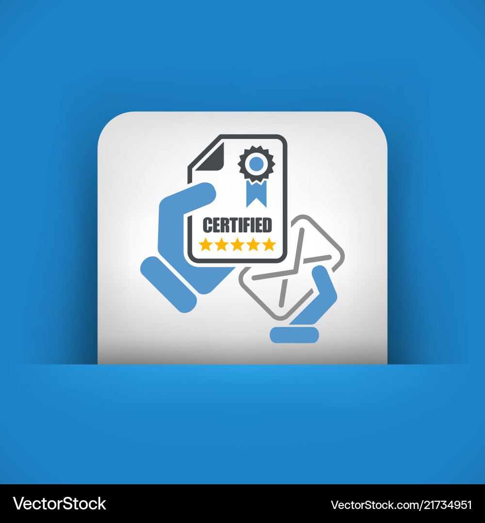 Mail with certification document vector image