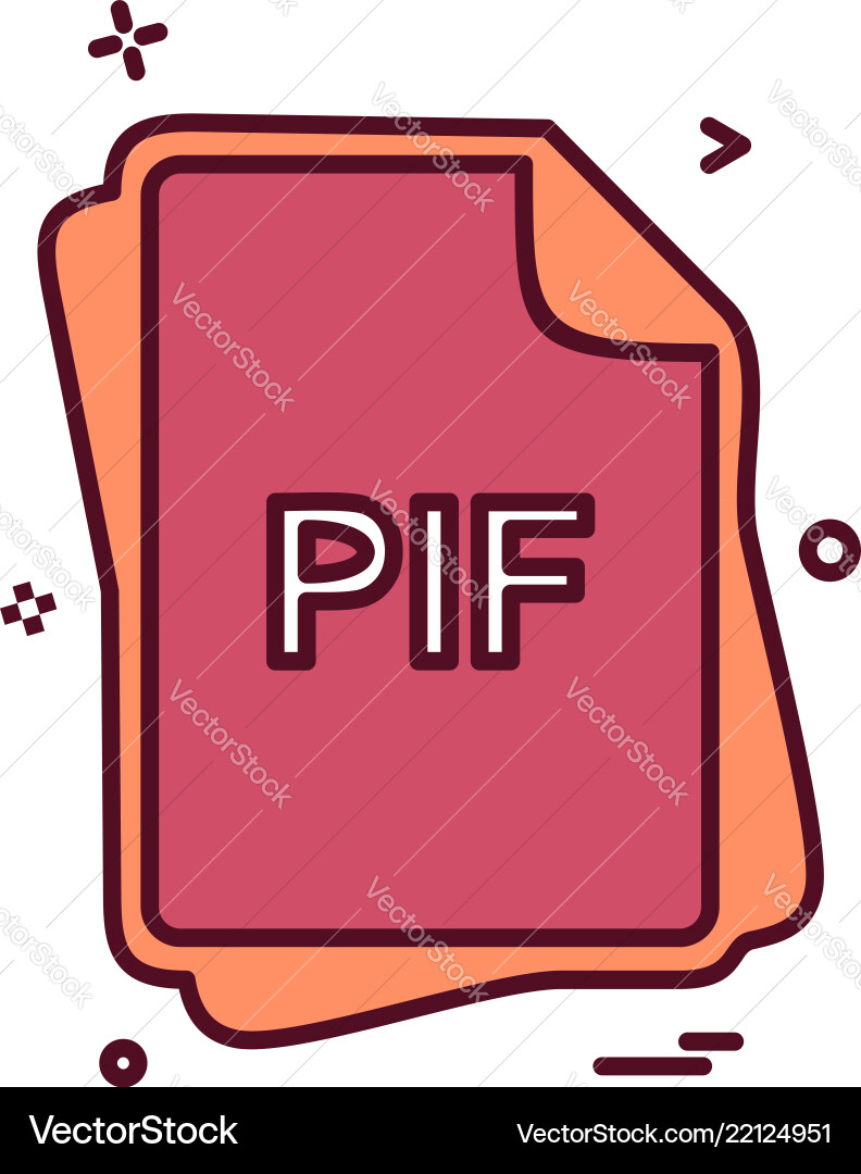 Pif file type icon design Pif file type icon design vector image