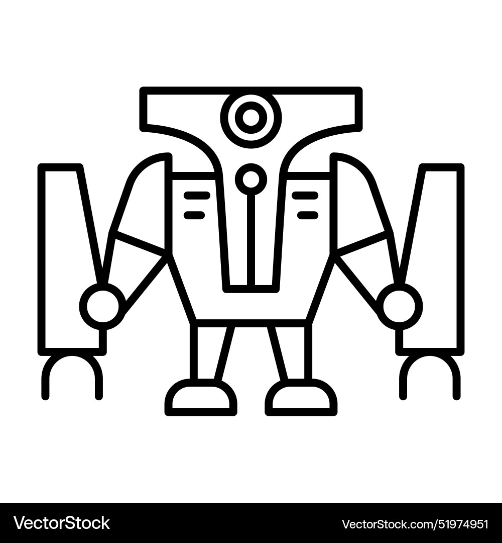 Robot icon in thin line style graphic design Vector Image