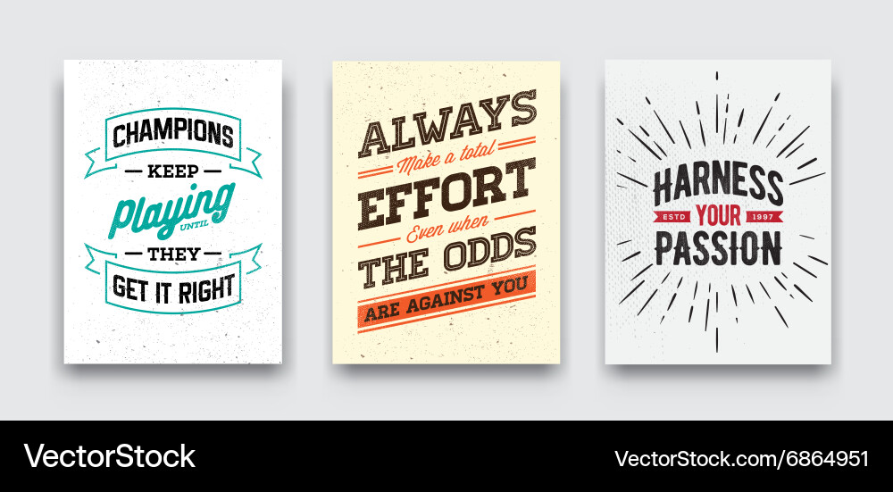 Set grunge concept with inspiration phrase Vector Image