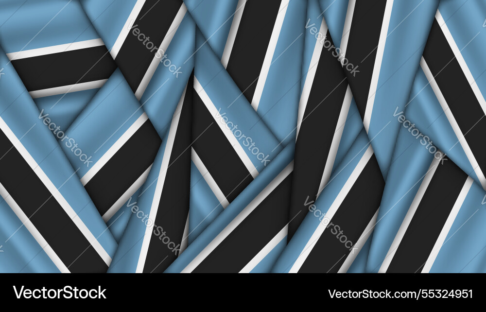 Set of botswana flags stacked on top each other Vector Image