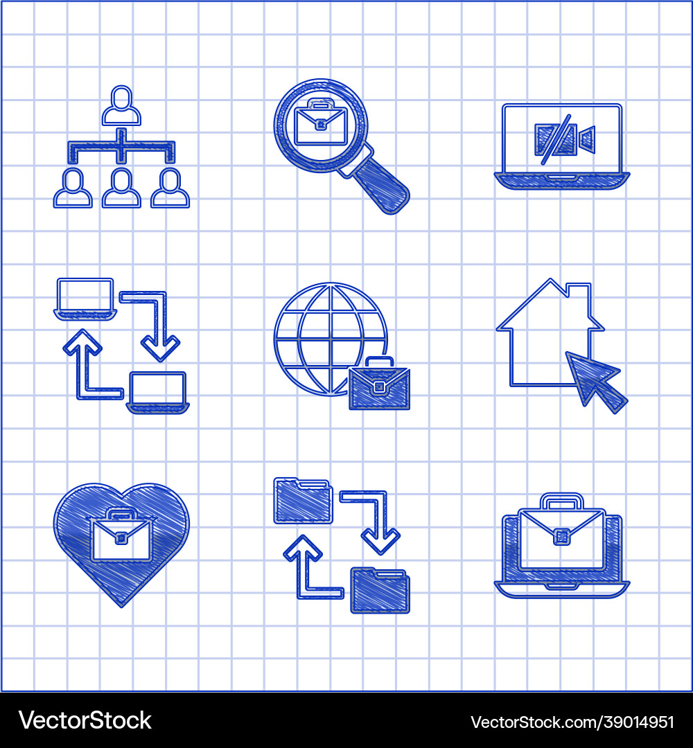Set online working cloud storage document folder Set online working cloud storage document folder vector image
