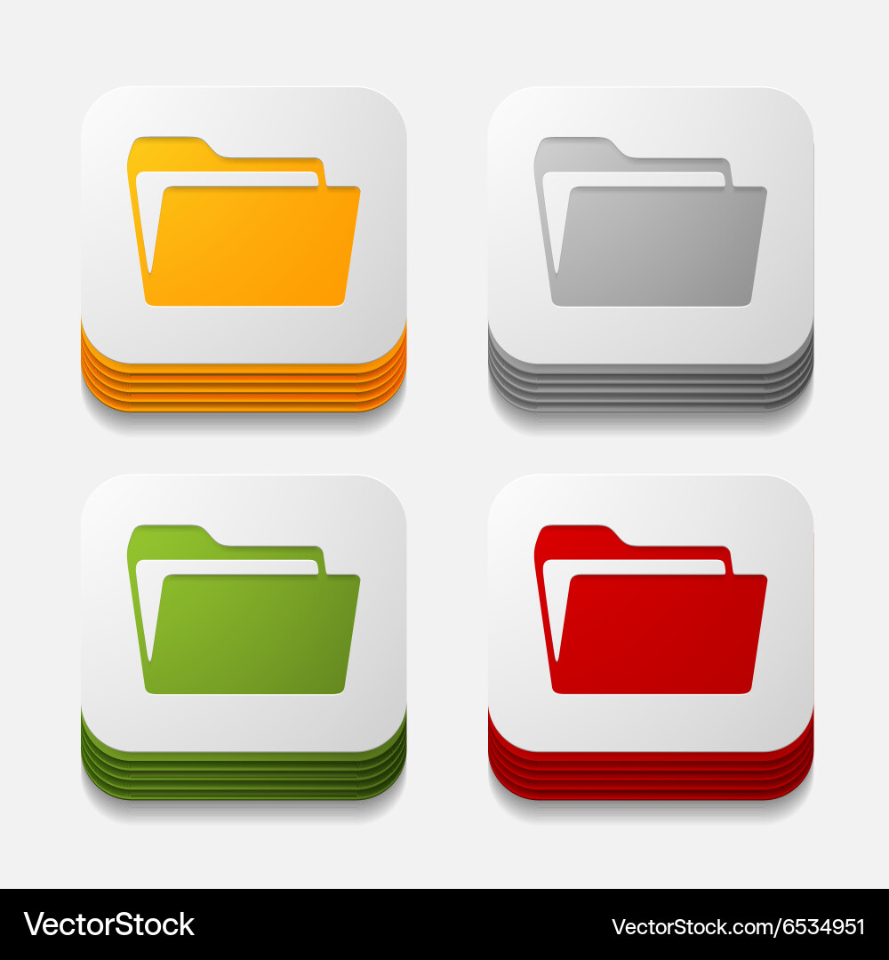 Square button folder Vector Image